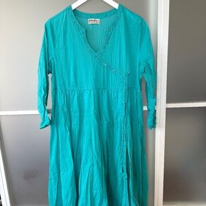 FabIndia angrakha in turquoise blue